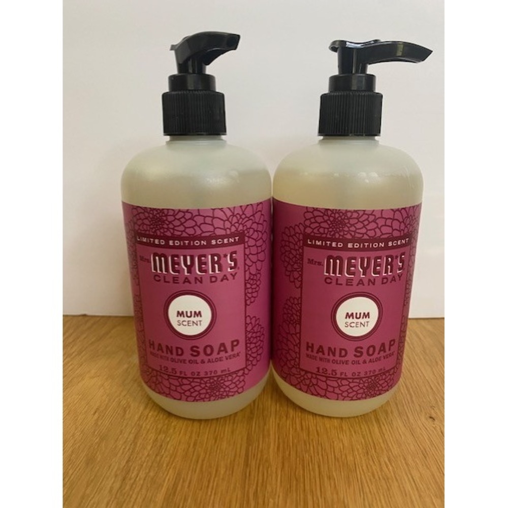 Lot of 2 Mrs. Meyer's Hand Soap 12.5oz Purple New Mum Scent Limited Edition